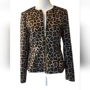 Liz Claiborne Black and Cream Leopard Blazer